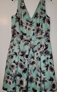 Aqua floral semi-formal dress